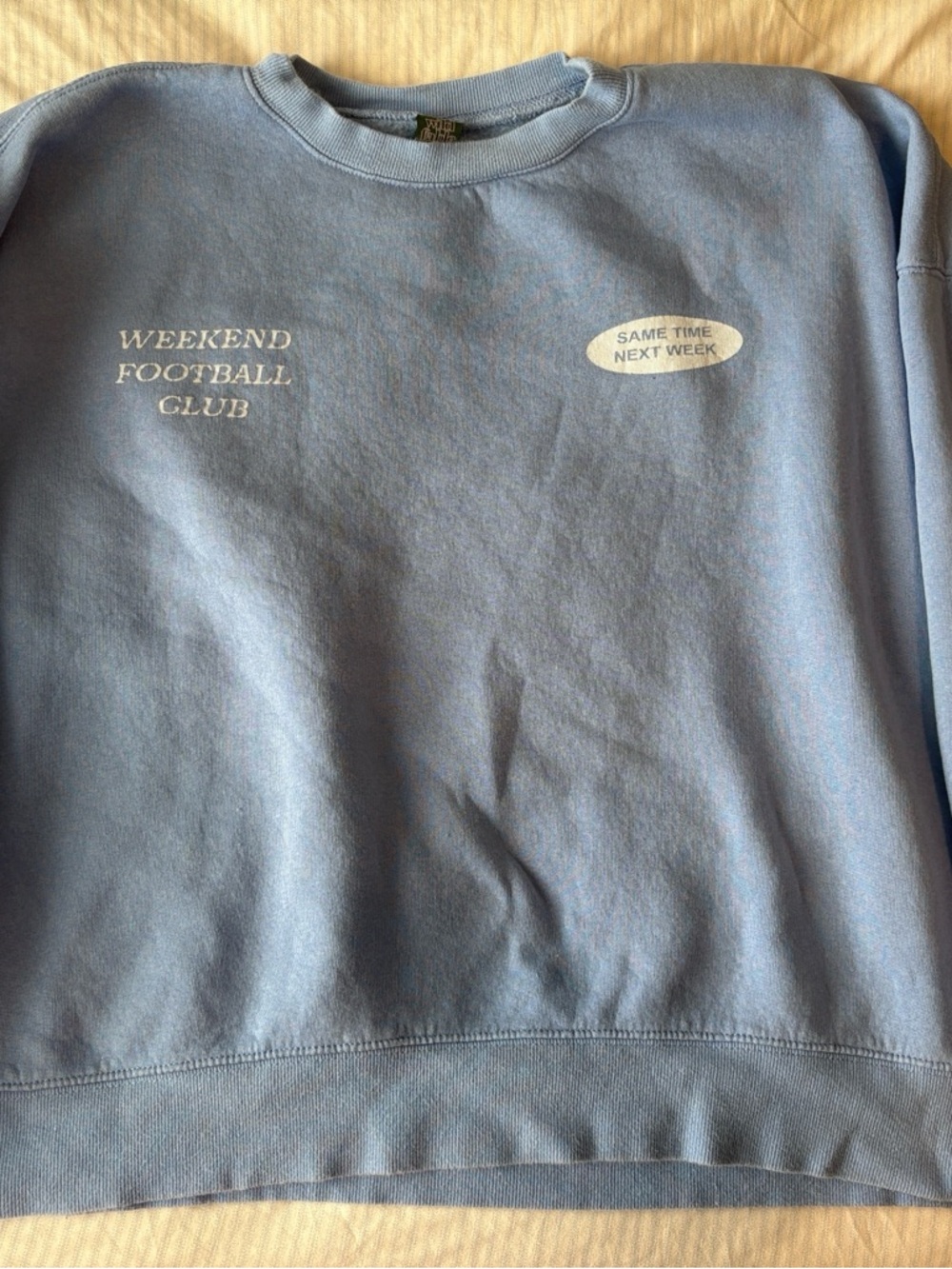 Weekend Football Club Light Blue Oversized Crewneck Sweatshirt Size S